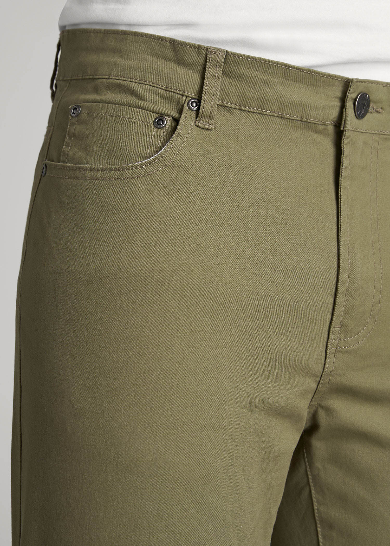 American Tall For Sale | Dylan Slim Fit Five-Pocket Pants For Tall Men in Fatigue Green