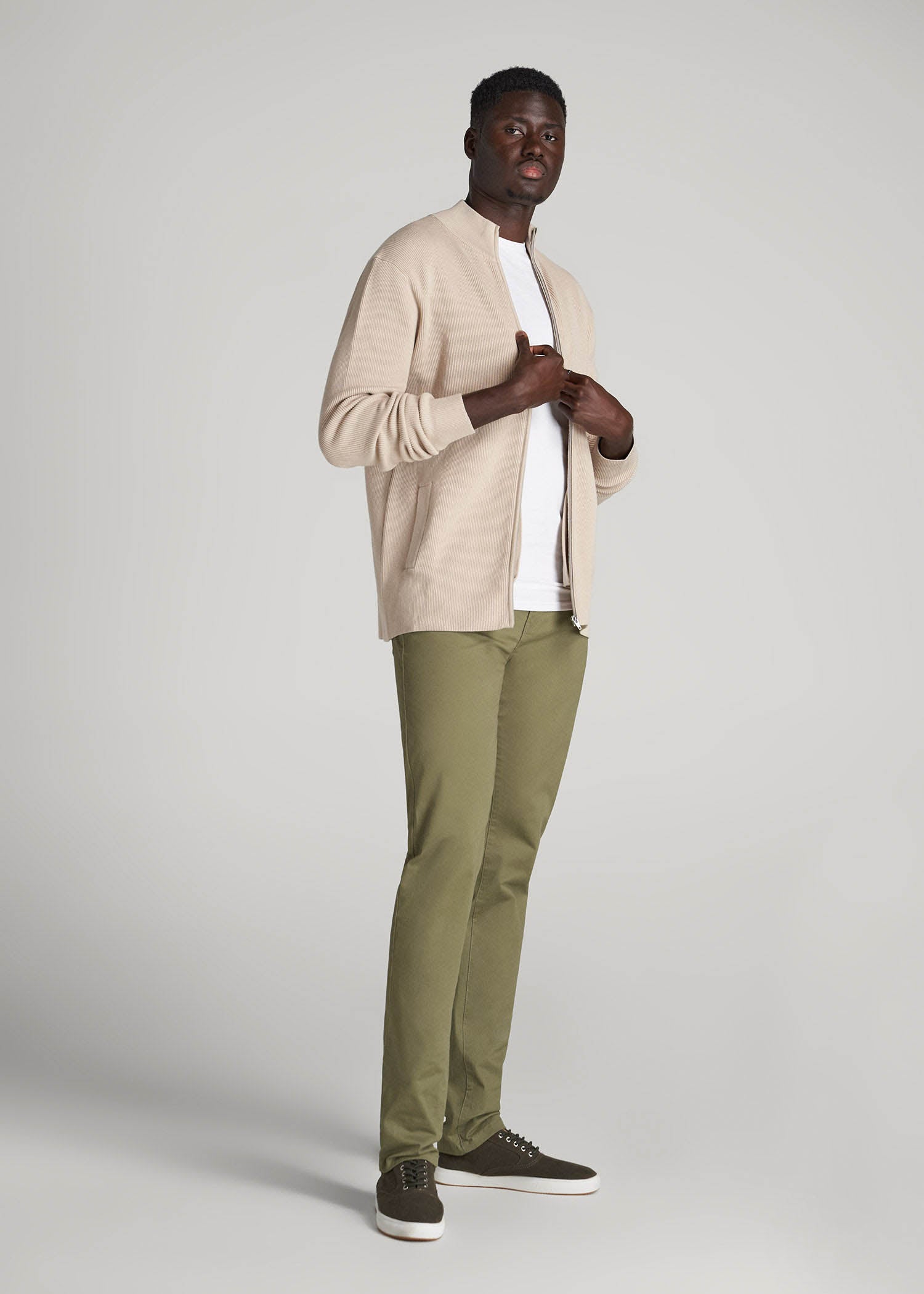 American Tall For Sale | Dylan Slim Fit Five-Pocket Pants For Tall Men in Fatigue Green