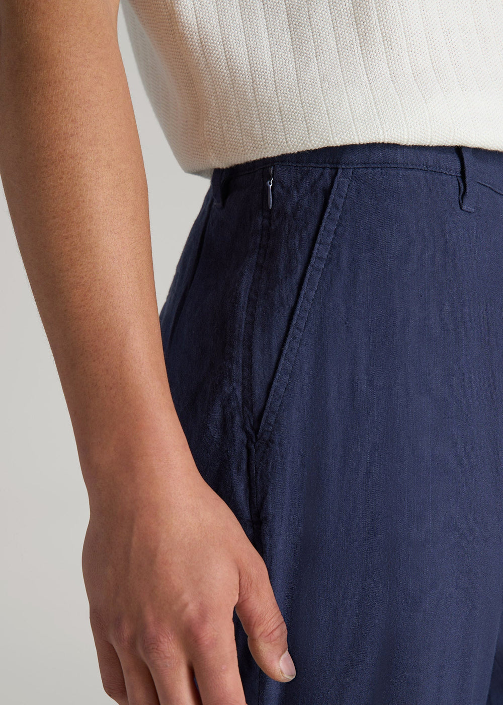 American Tall Online Shop | Garment Dyed Linen Casual Pants for Tall Men in Summer Blue