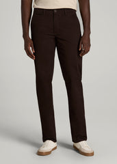 American Tall Discount | Carman TAPERED Chinos for Tall Men in Chocolate