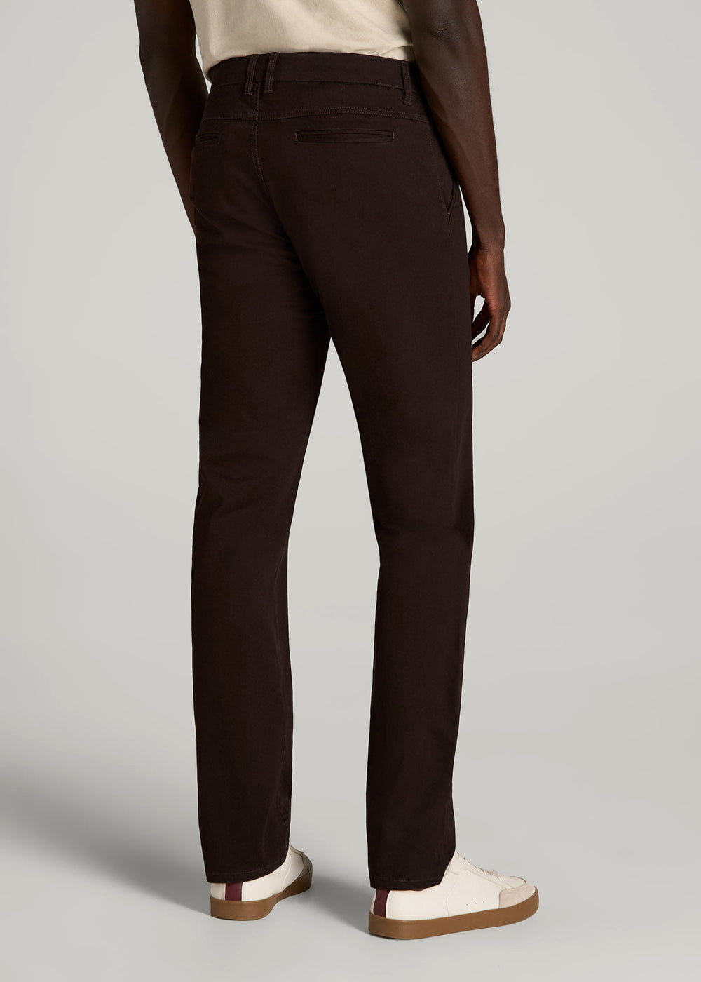 American Tall Discount | Carman TAPERED Chinos for Tall Men in Chocolate