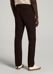 American Tall Discount | Carman TAPERED Chinos for Tall Men in Chocolate