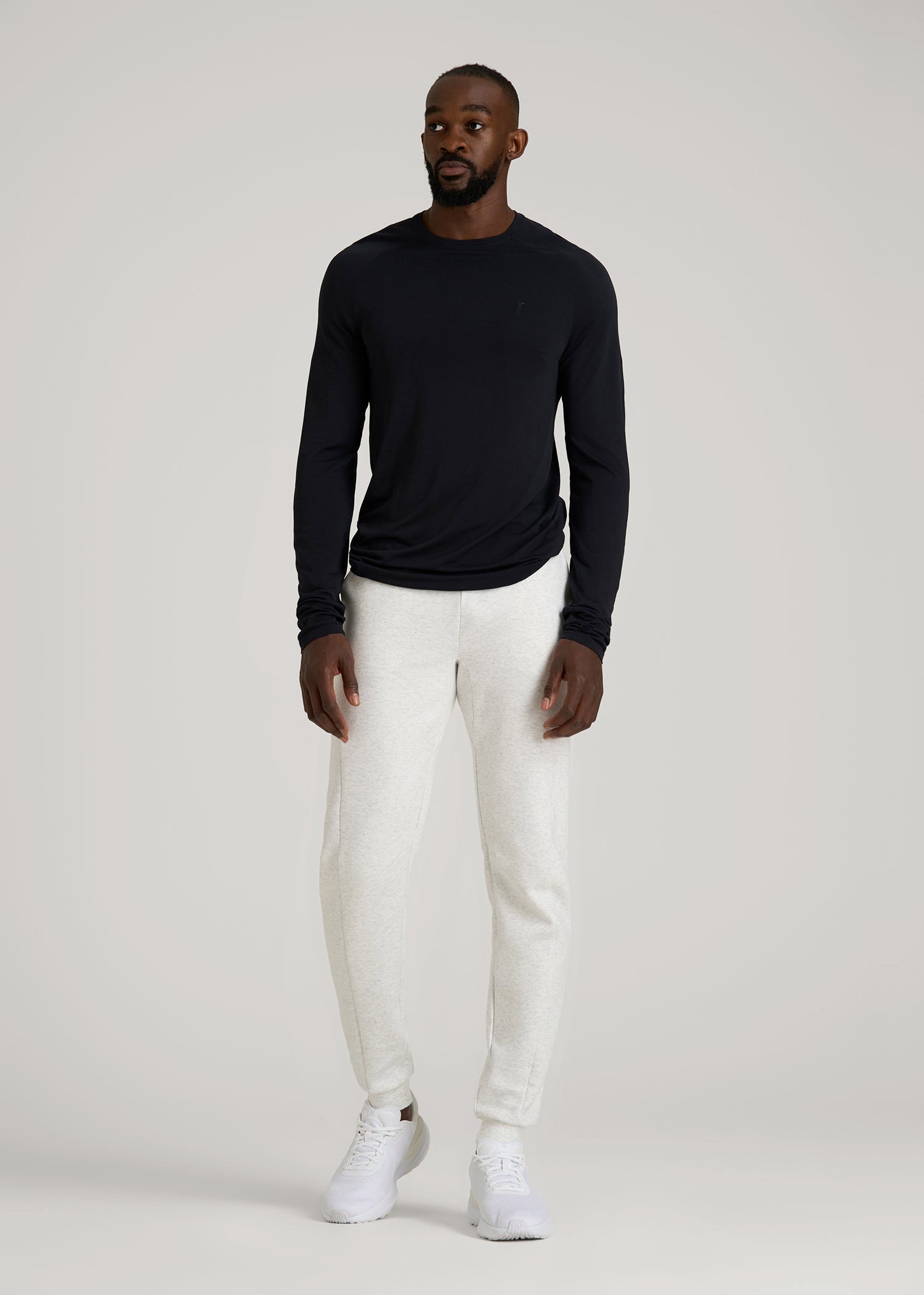 American Tall Online | Tech Motion Fleece Joggers for Tall Men in Heather Frost