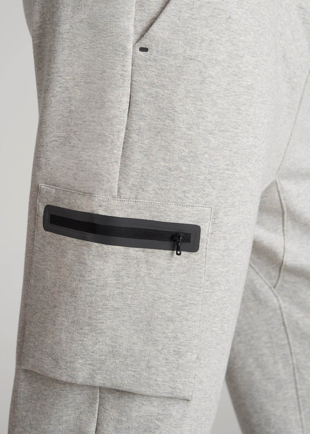 American Tall Sale | Tech Motion Fleece Cargo Joggers for Tall Men in Grey Mix