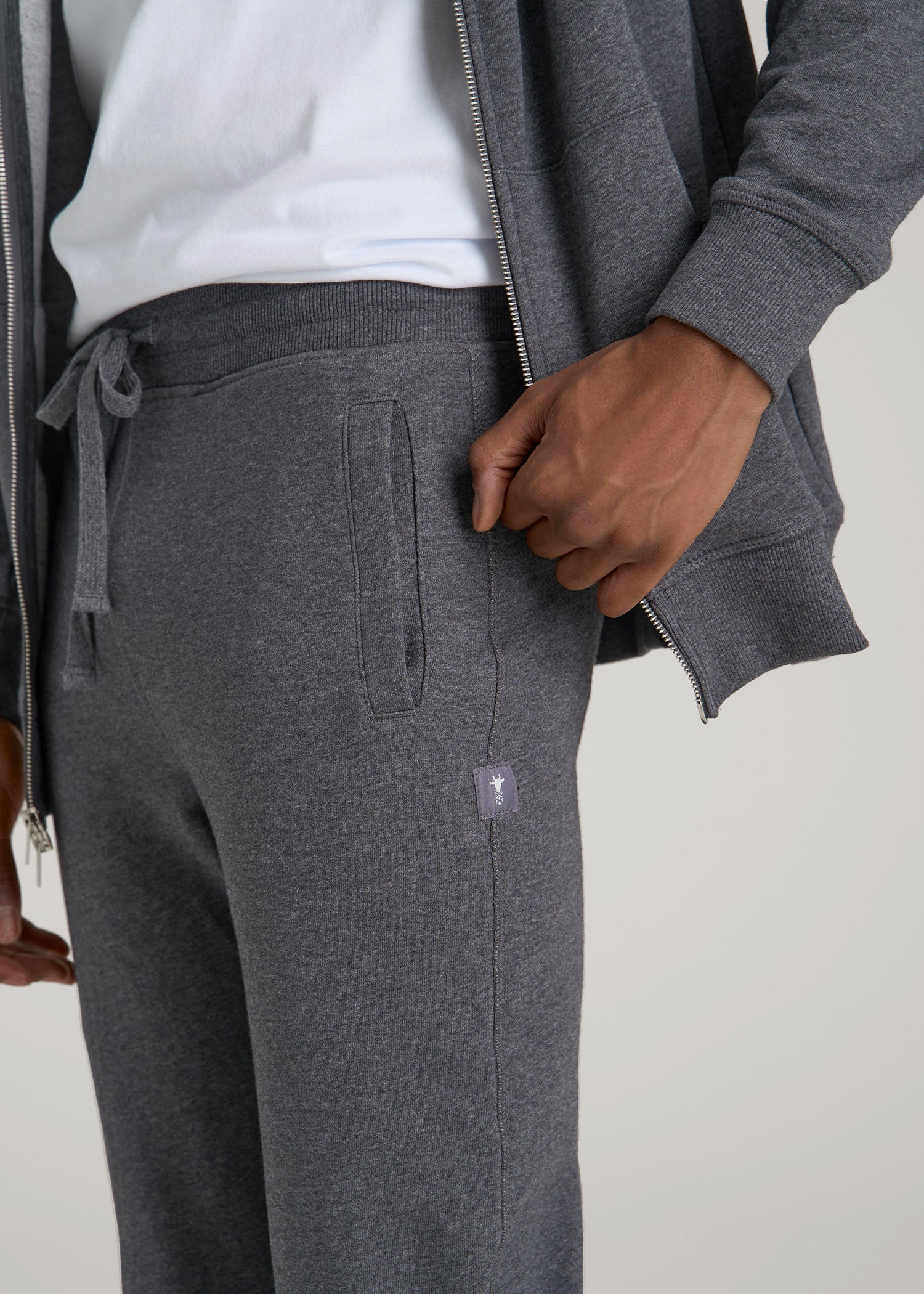 American Tall For Sale | Wearever 2.0 French Terry Joggers for Tall Men in Charcoal Mix