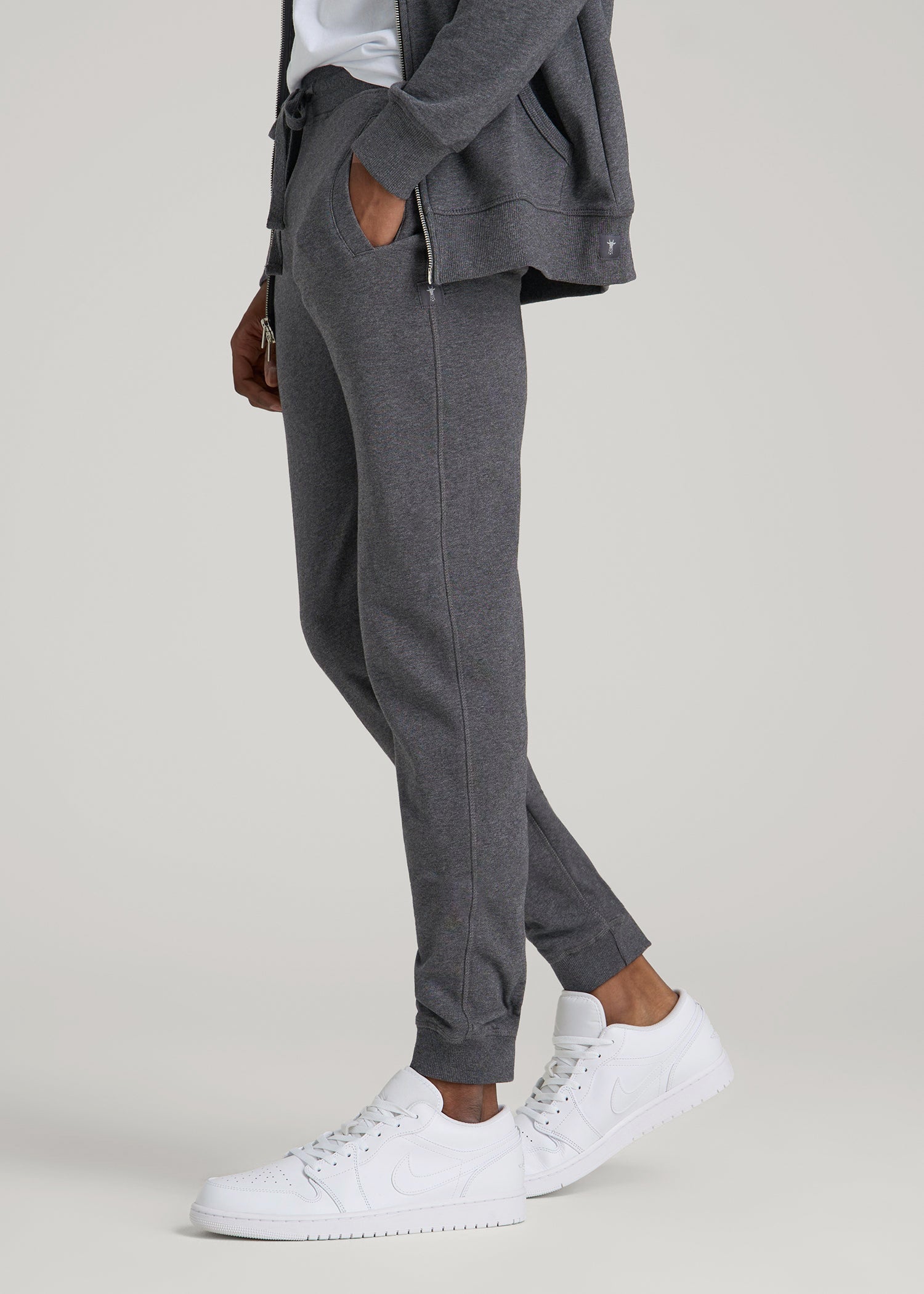American Tall For Sale | Wearever 2.0 French Terry Joggers for Tall Men in Charcoal Mix