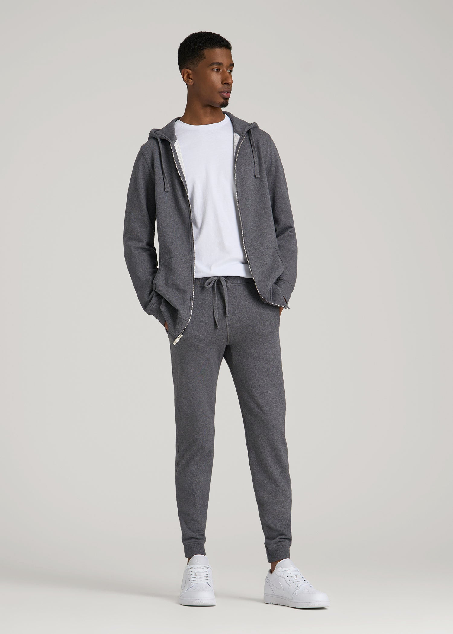 American Tall For Sale | Wearever 2.0 French Terry Joggers for Tall Men in Charcoal Mix