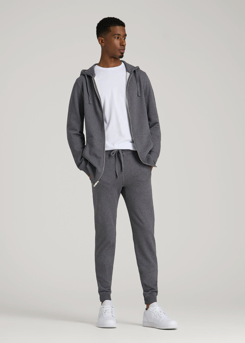 American Tall For Sale | Wearever 2.0 French Terry Joggers for Tall Men in Charcoal Mix