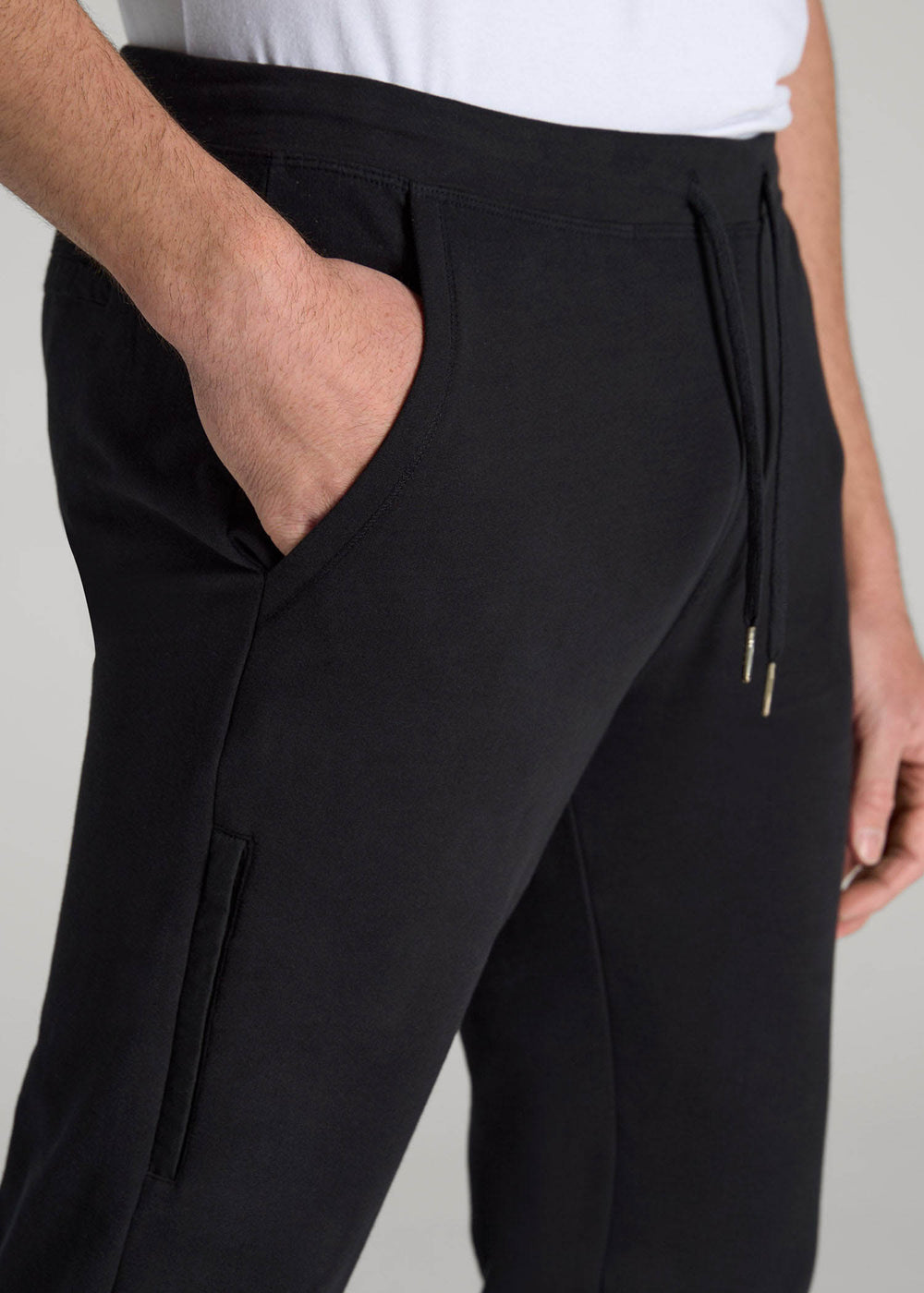 American Tall Online | Microsanded French Terry Sweatpants for Tall Men in Black