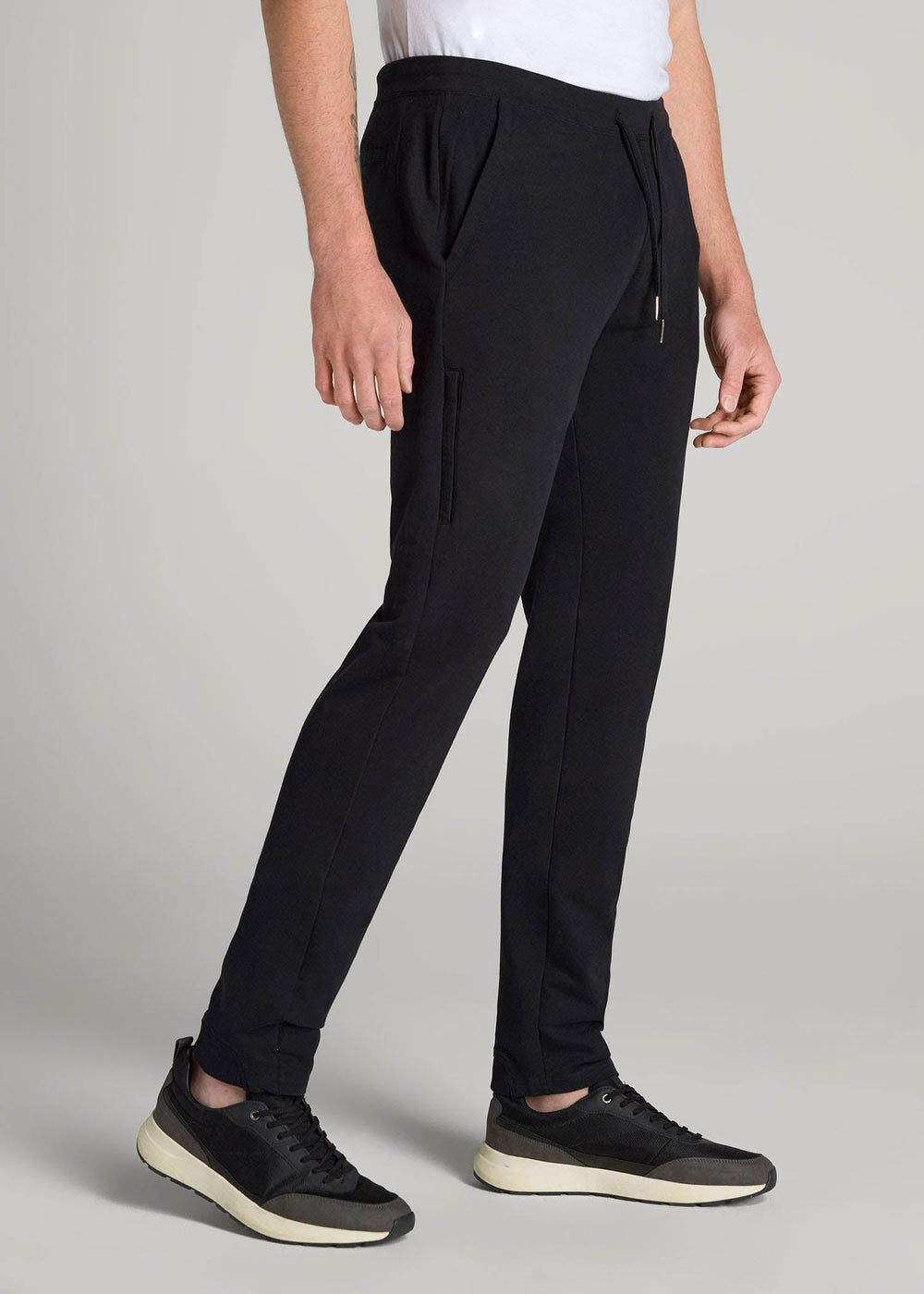 American Tall Online | Microsanded French Terry Sweatpants for Tall Men in Black