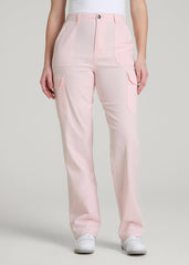 American Tall Sale | Straight Leg Cargo Chino Pants for Tall Women in Barely Pink