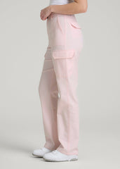 American Tall Sale | Straight Leg Cargo Chino Pants for Tall Women in Barely Pink