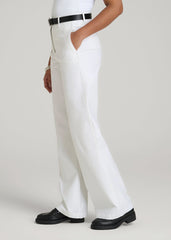 American Tall Outlet | High Rise Wide Leg Flat Front Chinos for Tall Women in White