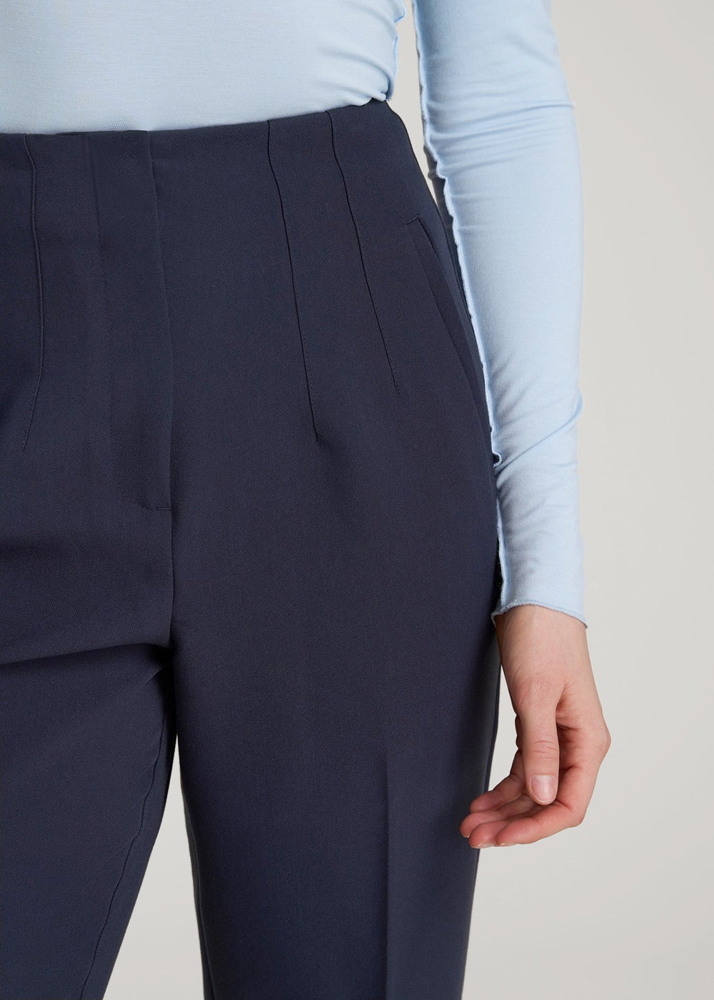 American Tall For Sale | High Rise Pants with Darts for Tall Women in Navy