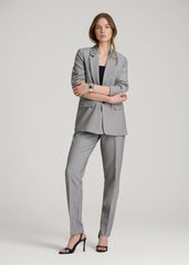 American Tall Online Shop | High Rise Pants with Darts for Tall Women in Ash Grey Mix