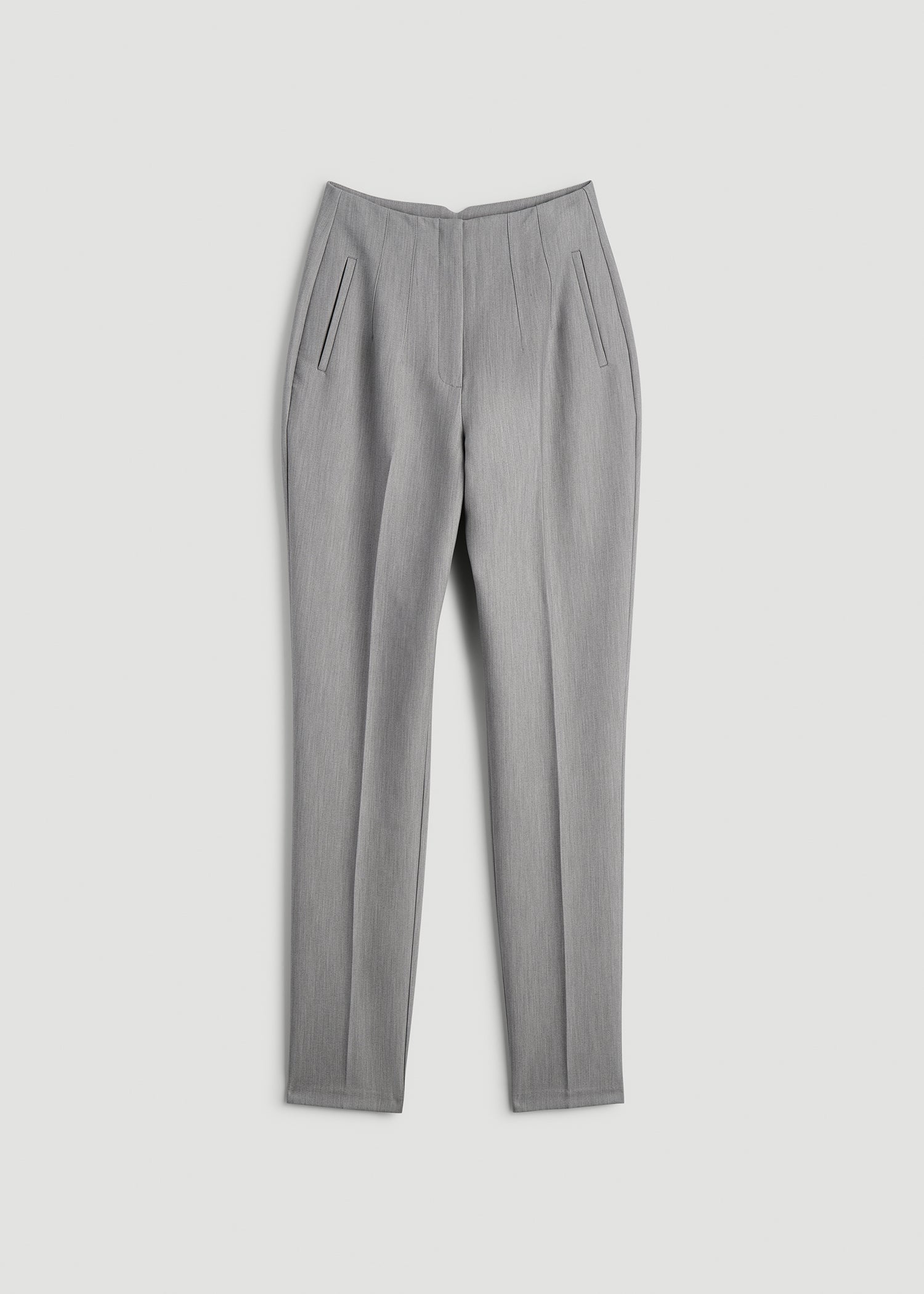 American Tall Online Shop | High Rise Pants with Darts for Tall Women in Ash Grey Mix