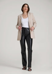 American Tall Online | True Touch Leather Straight Leg Pants for Tall Women in Black