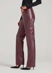 American Tall Sale | True Touch Leather Straight Leg Pants for Tall Women in Port Royale