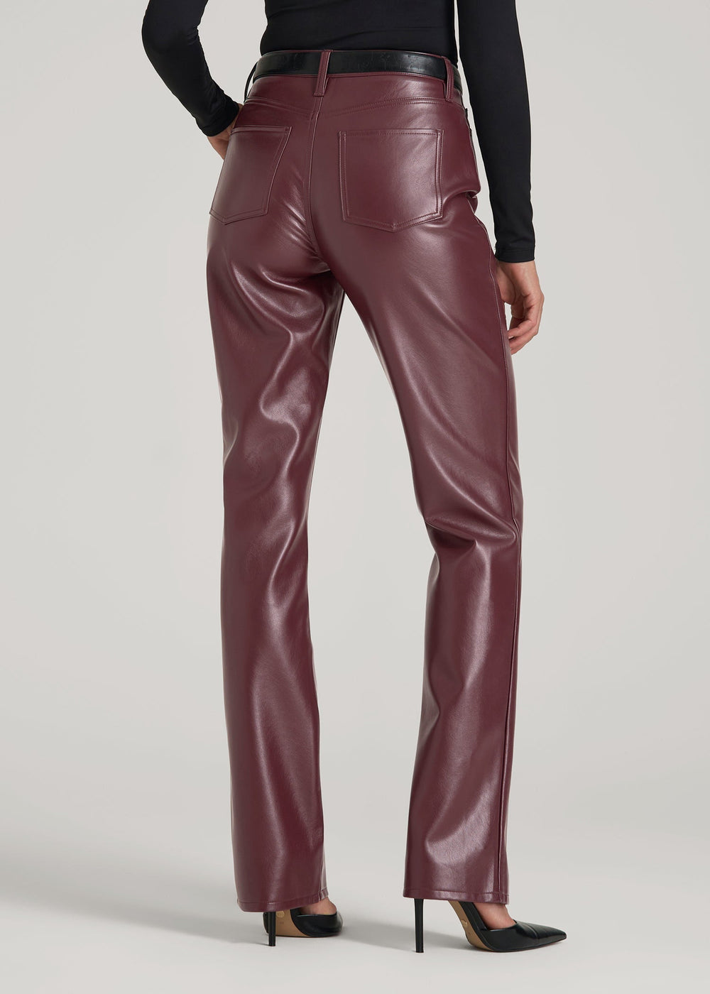 American Tall Sale | True Touch Leather Straight Leg Pants for Tall Women in Port Royale