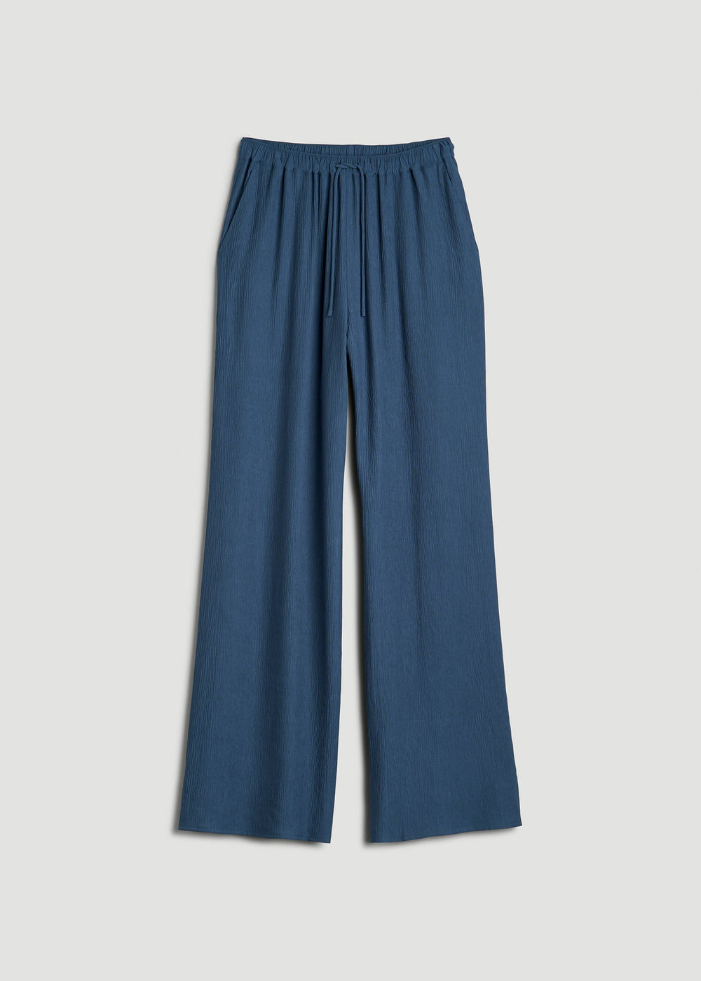 American Tall Outlet | Crinkle Pull-on Wide-leg Pants for Tall Women in Flag Blue