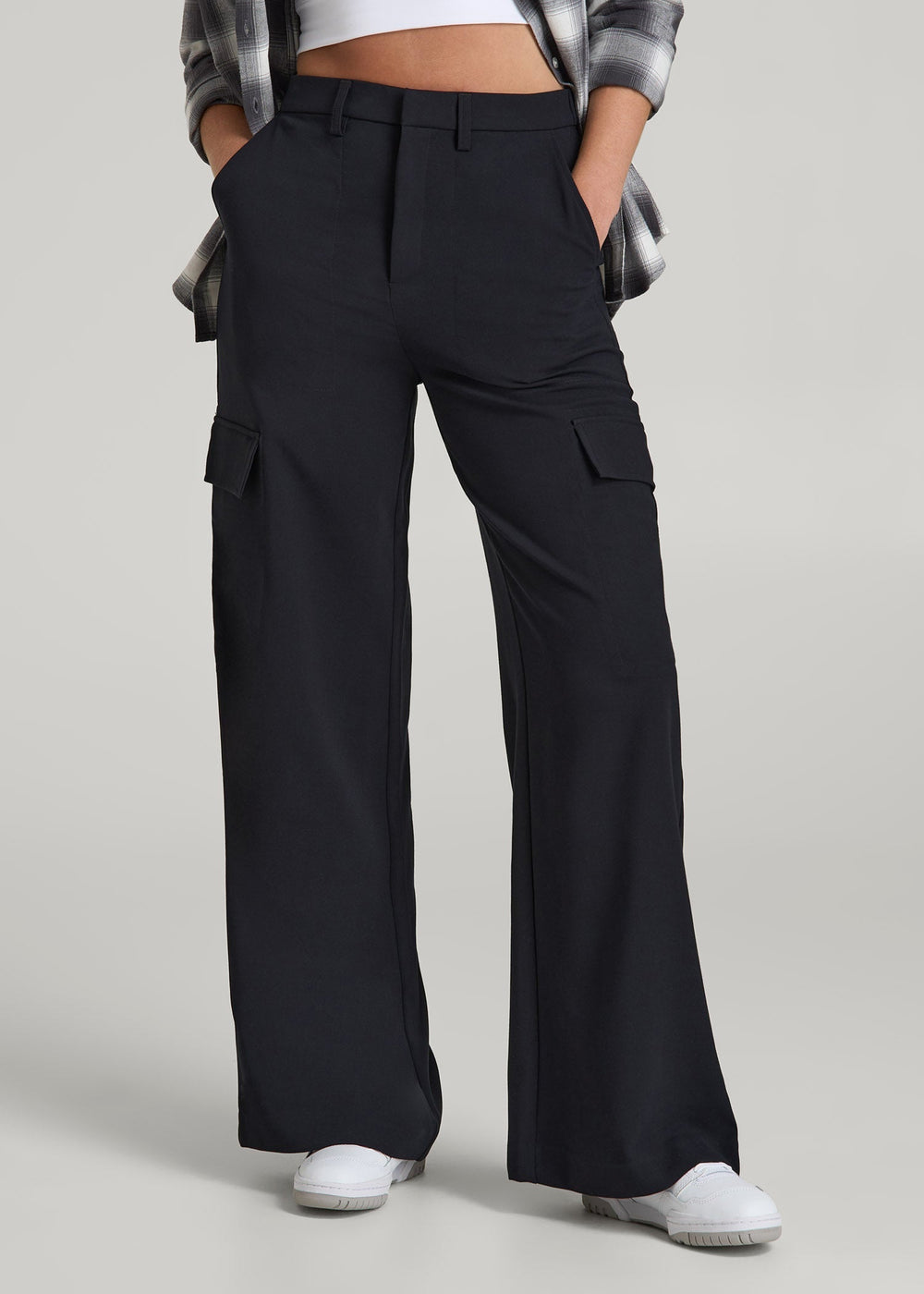 American Tall For Sale | Cargo Wide Leg Dress Pants for Tall Women in Black