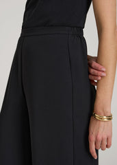 American Tall Online Shop | Pull-On Crepe Ultra Wide Pants for Tall Women in Black