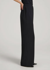 American Tall Online Shop | Pull-On Crepe Ultra Wide Pants for Tall Women in Black