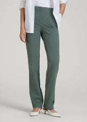 American Tall Online | Freedom Flex Slim Straight Leg Dress Pants for Tall Women in Balsam Green