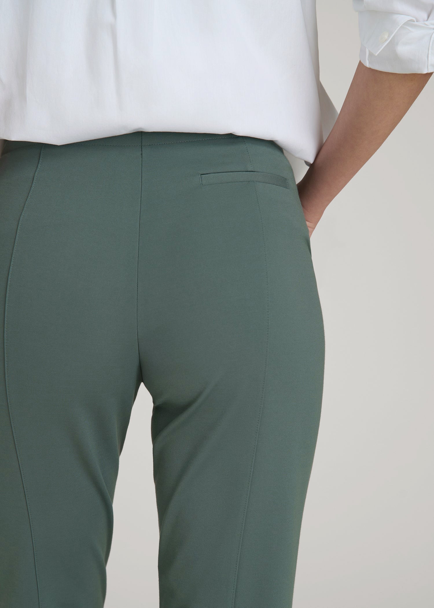 American Tall Online | Freedom Flex Slim Straight Leg Dress Pants for Tall Women in Balsam Green