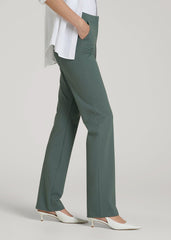 American Tall Online | Freedom Flex Slim Straight Leg Dress Pants for Tall Women in Balsam Green