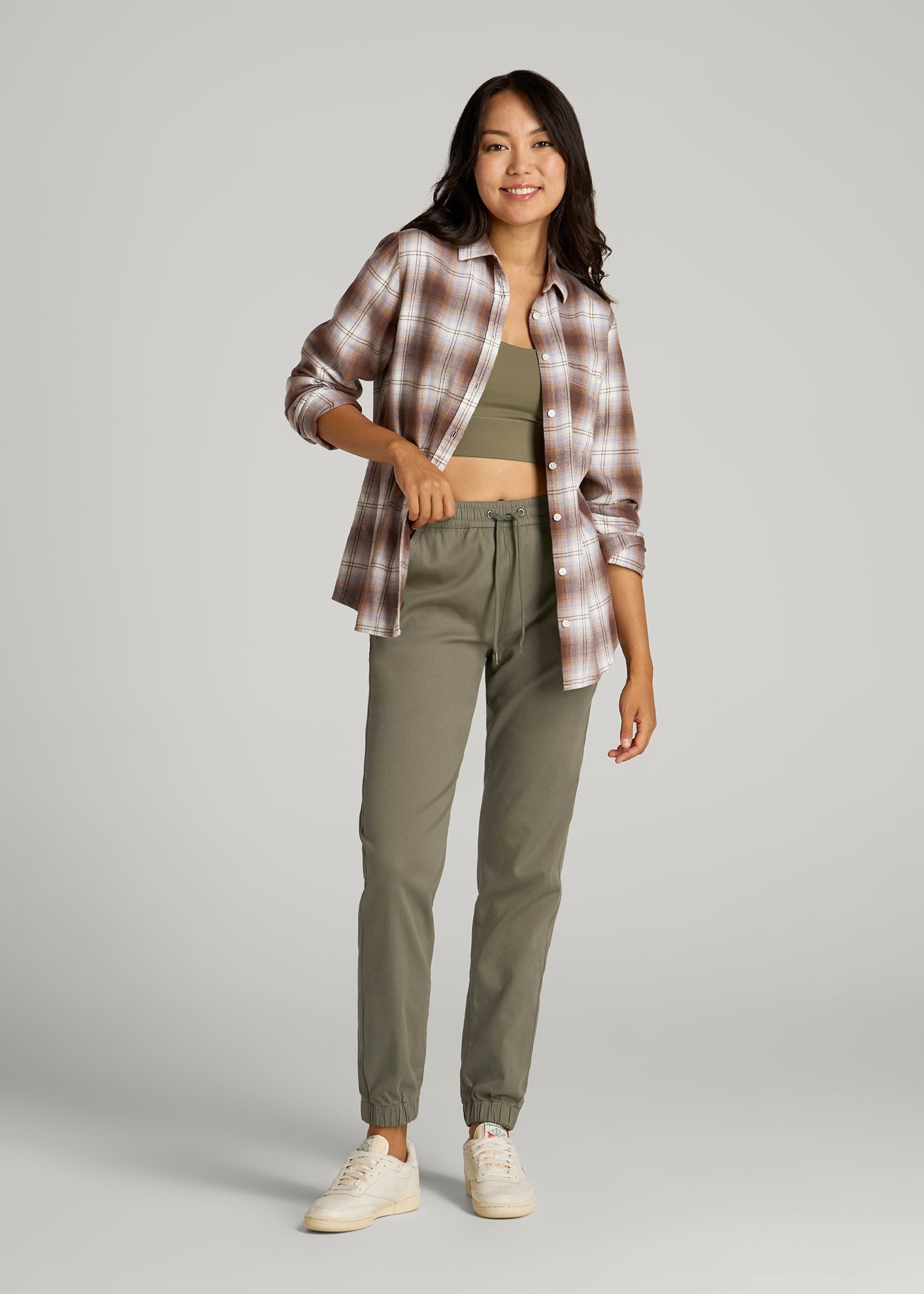 American Tall For Sale | Twill Jogger Pants for Tall Women in Olive