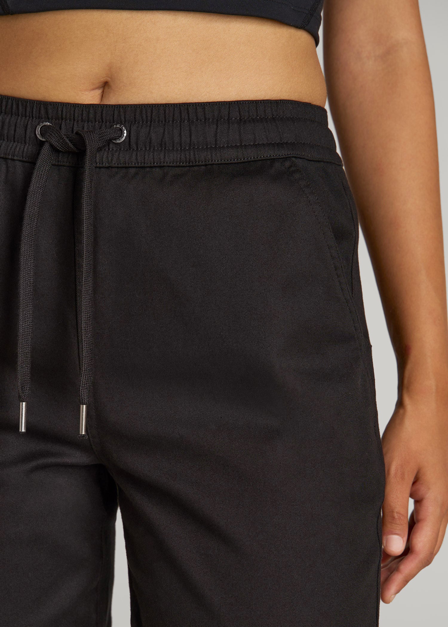 American Tall Online Shop | Twill Jogger Pants for Tall Women in Black