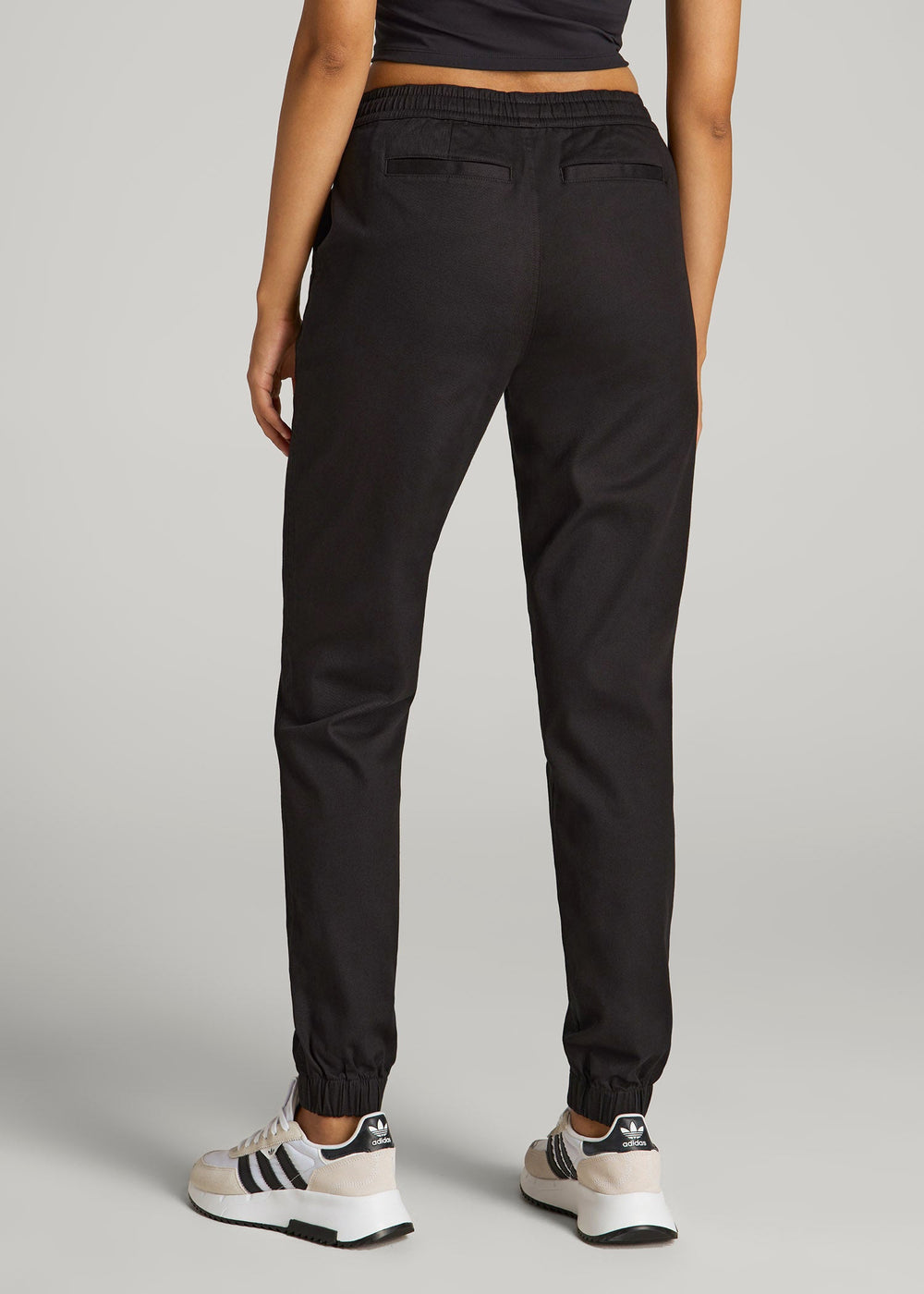 American Tall Online Shop | Twill Jogger Pants for Tall Women in Black