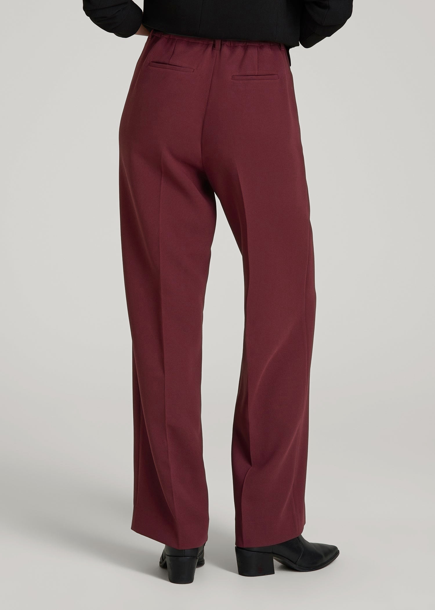 American Tall Online | Wide Leg Pleated Dress Pants 2.0 for Tall Women in Tawny Port