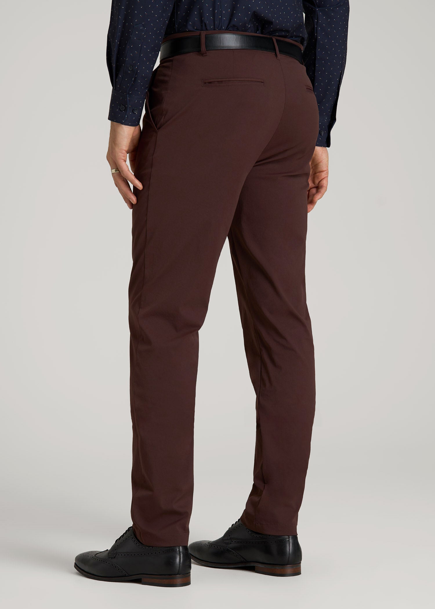 American Tall Sale | TAPERED FIT Traveler Chino Pants for Tall Men in Oxblood