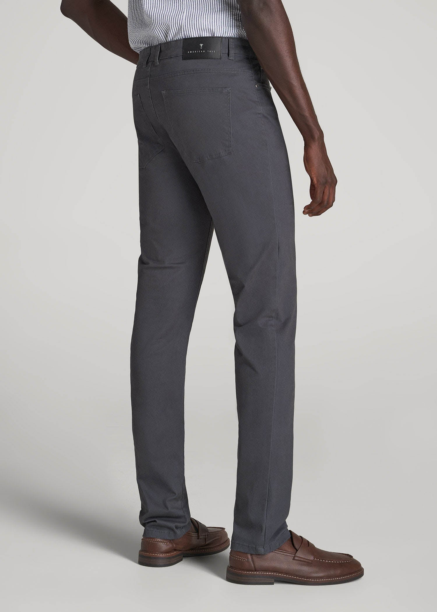 American Tall Outlet | Dylan Slim Fit Five-Pocket Pants For Tall Men in Iron Grey