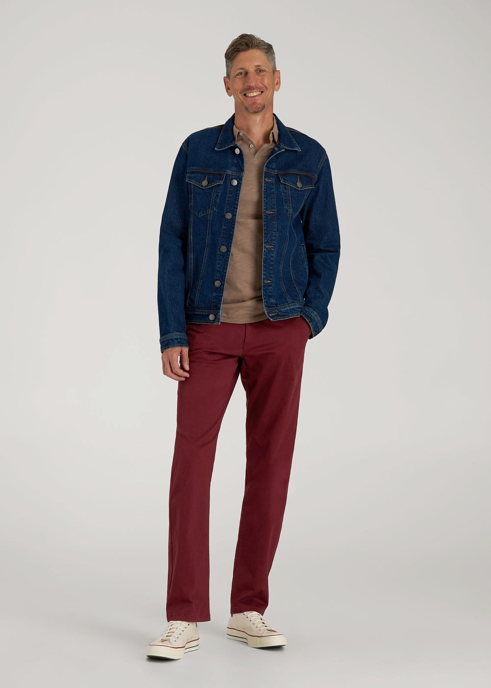 American Tall For Sale | J1 STRAIGHT Leg Chinos for Tall Men in Red Ochre