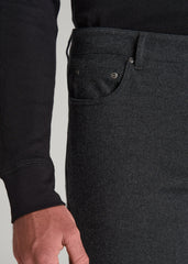 American Tall Online Shop | TAPERED-FIT Stretch Flannel 5 Pocket Pants for Tall Men in Storm Grey Mix