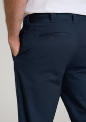 American Tall Discount | LJ&S Stretch Twill STRAIGHT-LEG Work Pants for Tall Men in Marine Blue