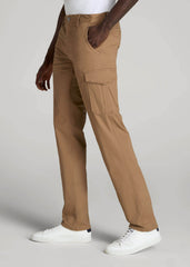 American Tall Online Shop | Stretch Twill SLIM-FIT Cargo Pants for Tall Men in Russet Brown