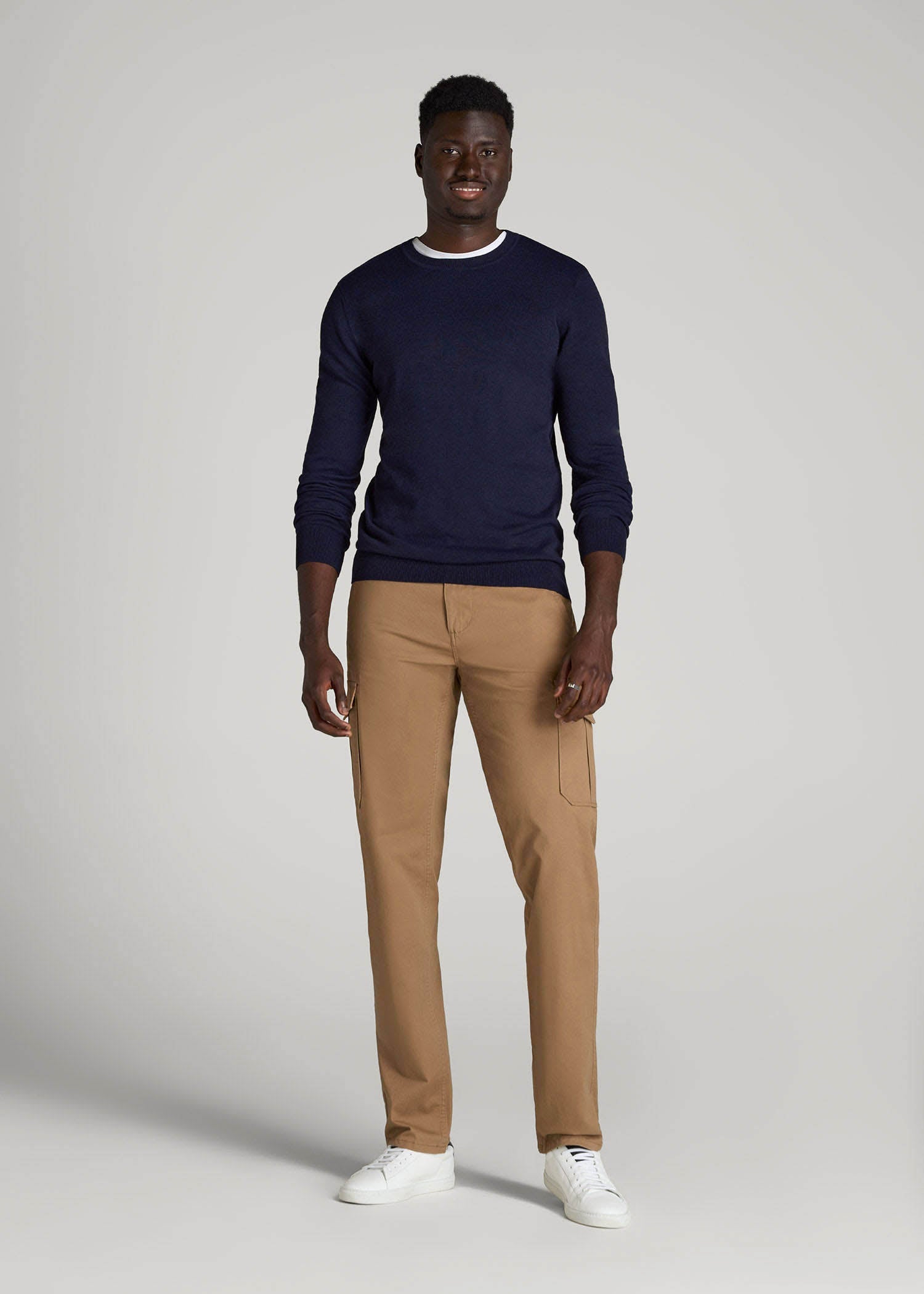 American Tall Online Shop | Stretch Twill SLIM-FIT Cargo Pants for Tall Men in Russet Brown
