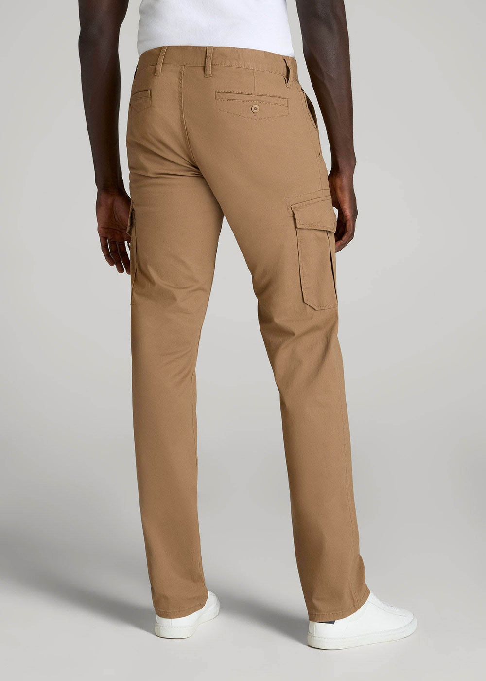 American Tall Online Shop | Stretch Twill SLIM-FIT Cargo Pants for Tall Men in Russet Brown