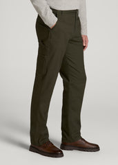 American Tall Discount | LJ&S Stretch Canvas REGULAR-FIT Carpenter's Pants for Tall Men in Thyme Green