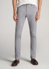 American Tall Sale | Carman TAPERED Fit Five Pocket Pants for Tall Men in Pebble Grey