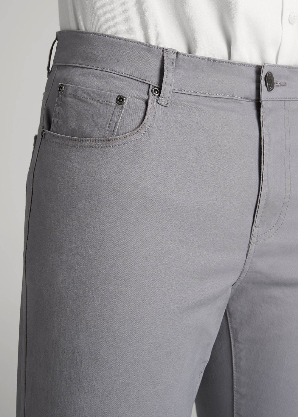 American Tall Outlet | Dylan Slim Fit Five-Pocket Pants For Tall Men in Pebble Grey