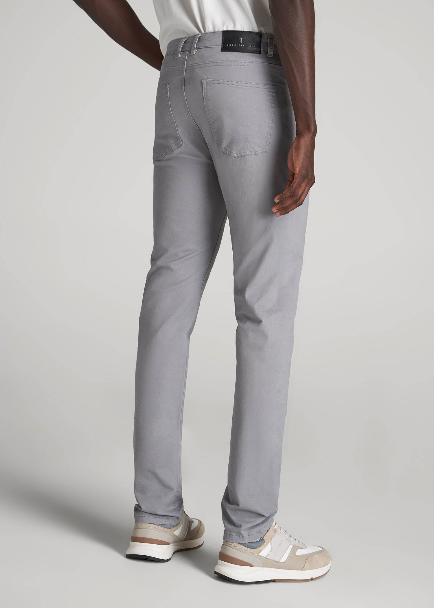 American Tall Outlet | Dylan Slim Fit Five-Pocket Pants For Tall Men in Pebble Grey
