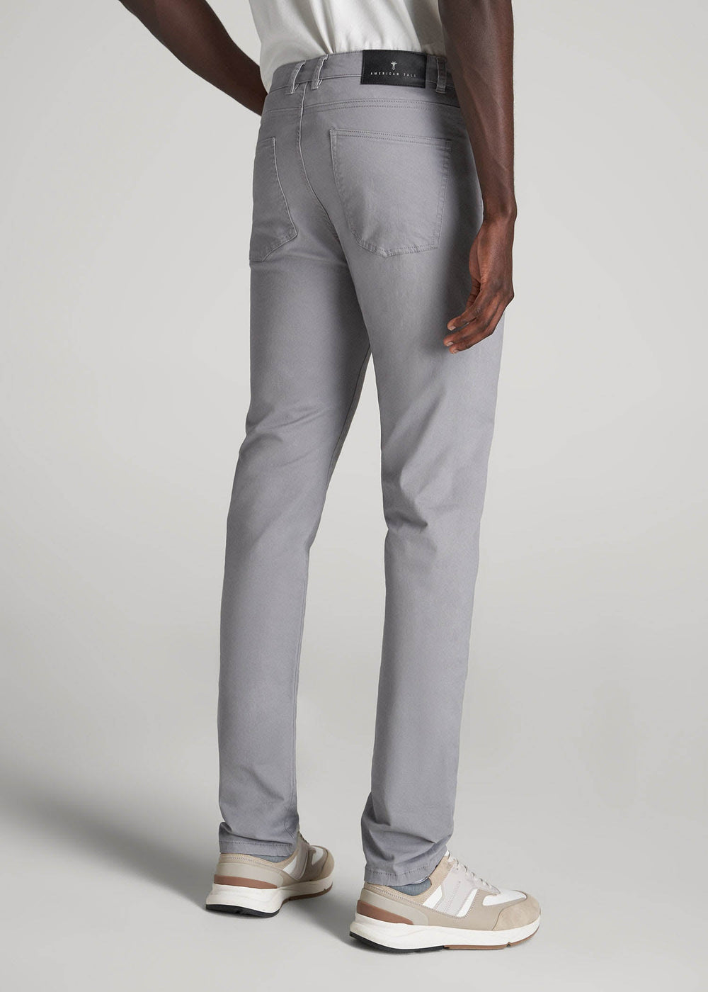 American Tall Outlet | Dylan Slim Fit Five-Pocket Pants For Tall Men in Pebble Grey
