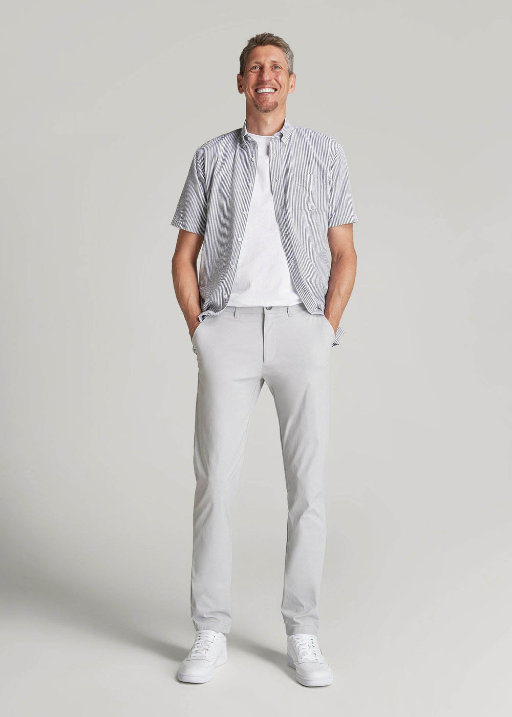 American Tall For Sale | TAPERED FIT Traveler Chino Pants for Tall Men in Light Grey