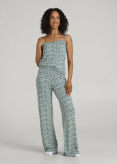 American Tall Discount | Lace Camisole Tank Top for Tall Women in Malachite Green Giraffe Print