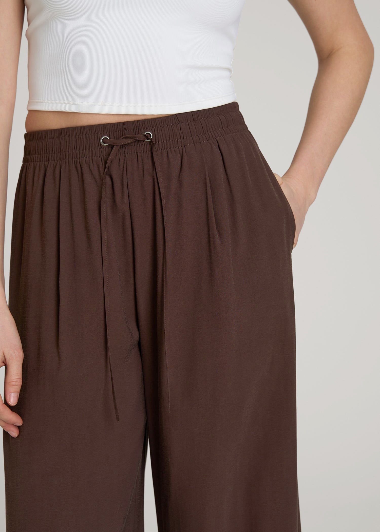 American Tall Sale | Relaxed Pull-On Pants for Tall Women in Espresso